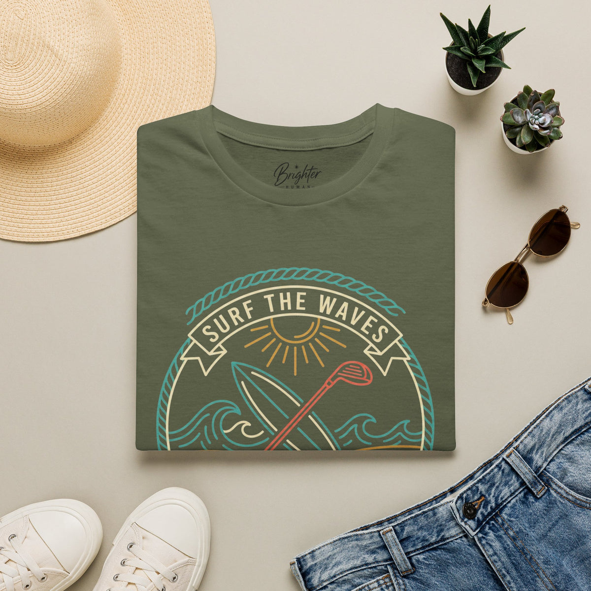 Surf The Waves, Hit The Ditches Golf T-Shirt