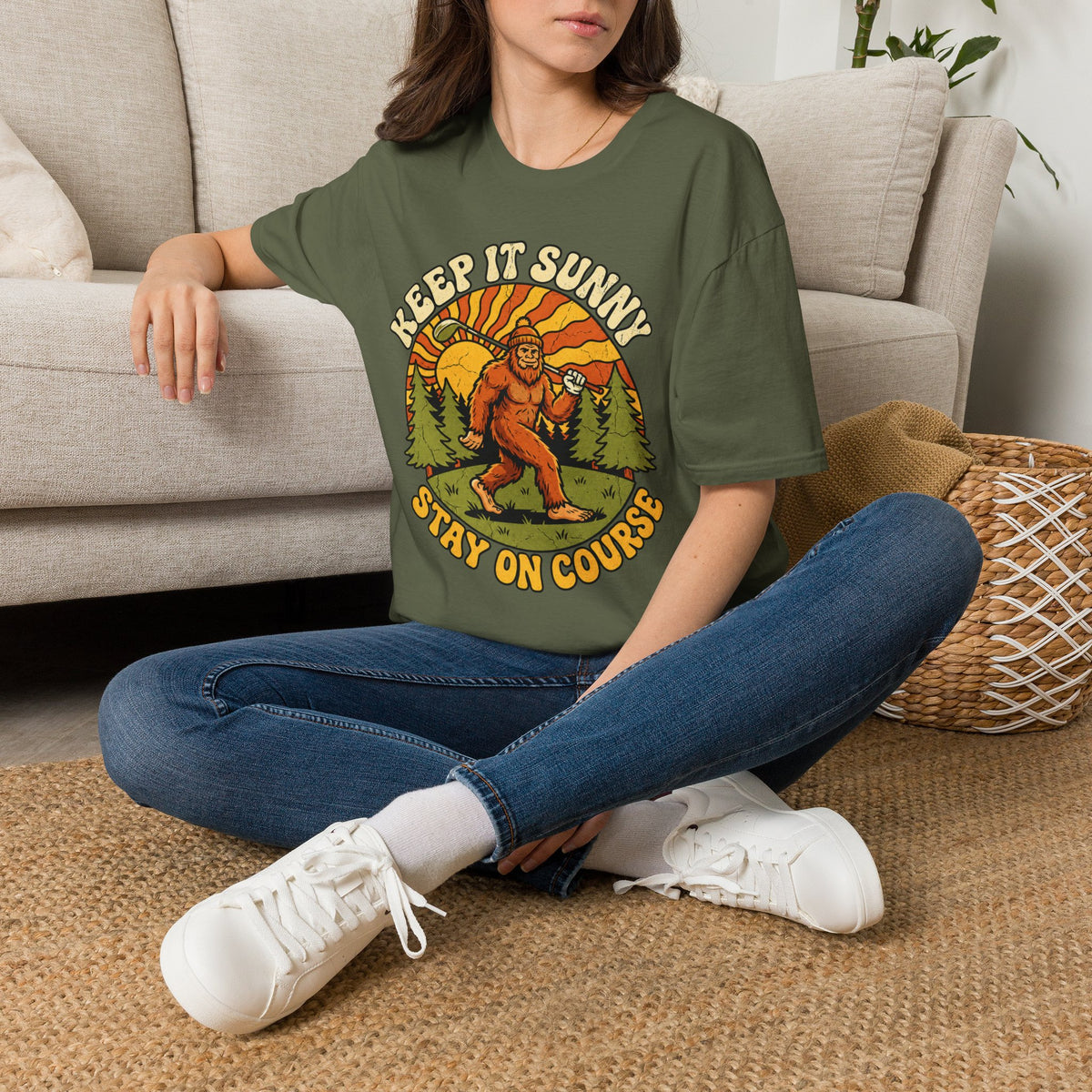 Keep It Sunny, Stay On Course Golf T-Shirt