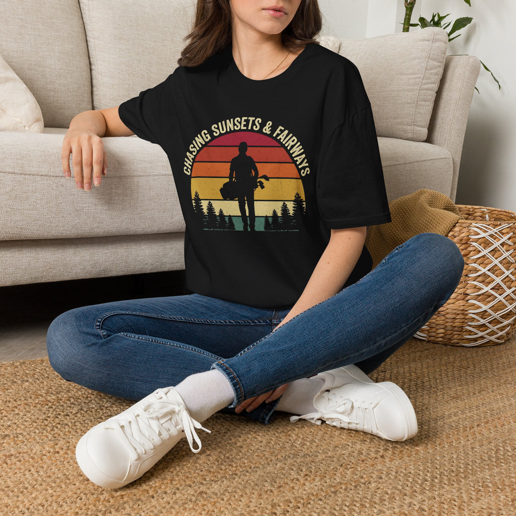 Chasing Sunsets And Fairways Golf T-Shirt