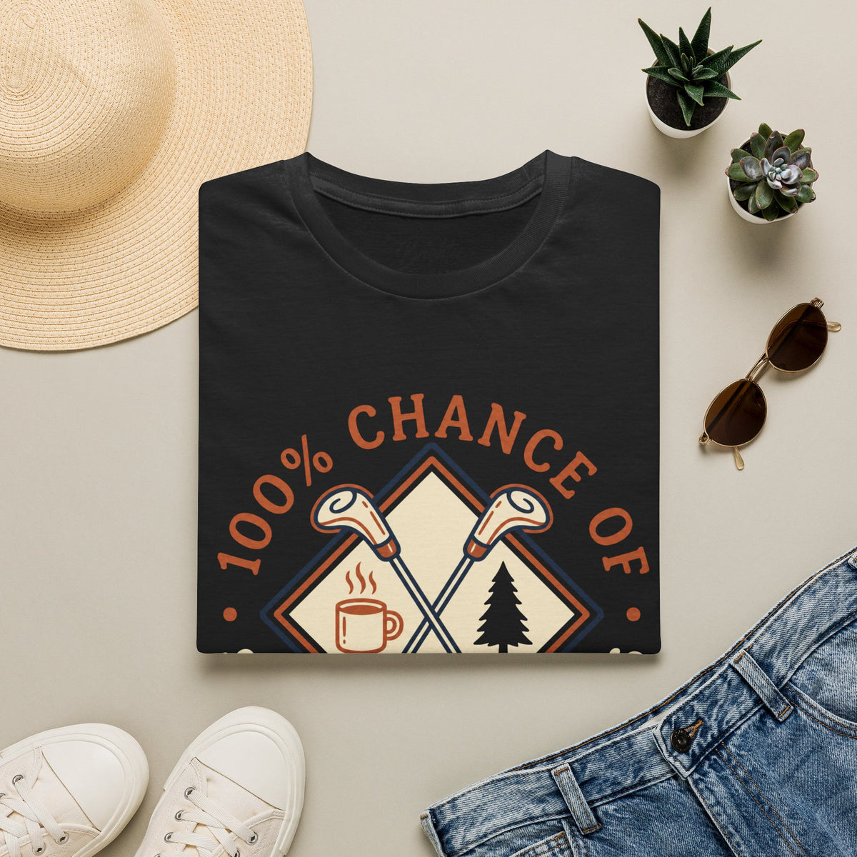 100% Chance of Sunshine And Bad Drives Golf T-Shirt