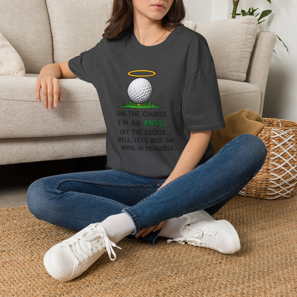 On The Course I'm An Angel Golf T-Shirt