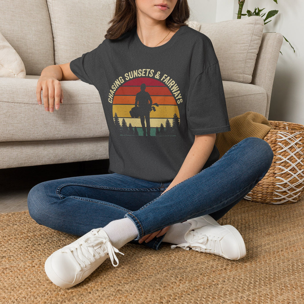 Chasing Sunsets And Fairways Golf T-Shirt