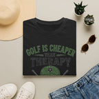 Golf Is Cheaper Than Therapy - Skull With Hat Golf T-Shirt
