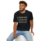 Morning Brew, Outdoor Vibes, Brighter Days Golf T-Shirt
