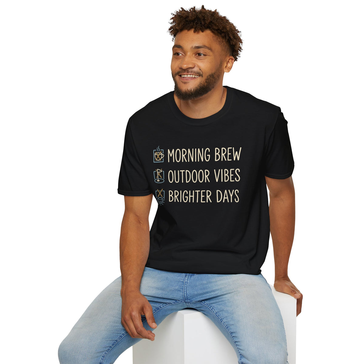 Morning Brew, Outdoor Vibes, Brighter Days Golf T-Shirt