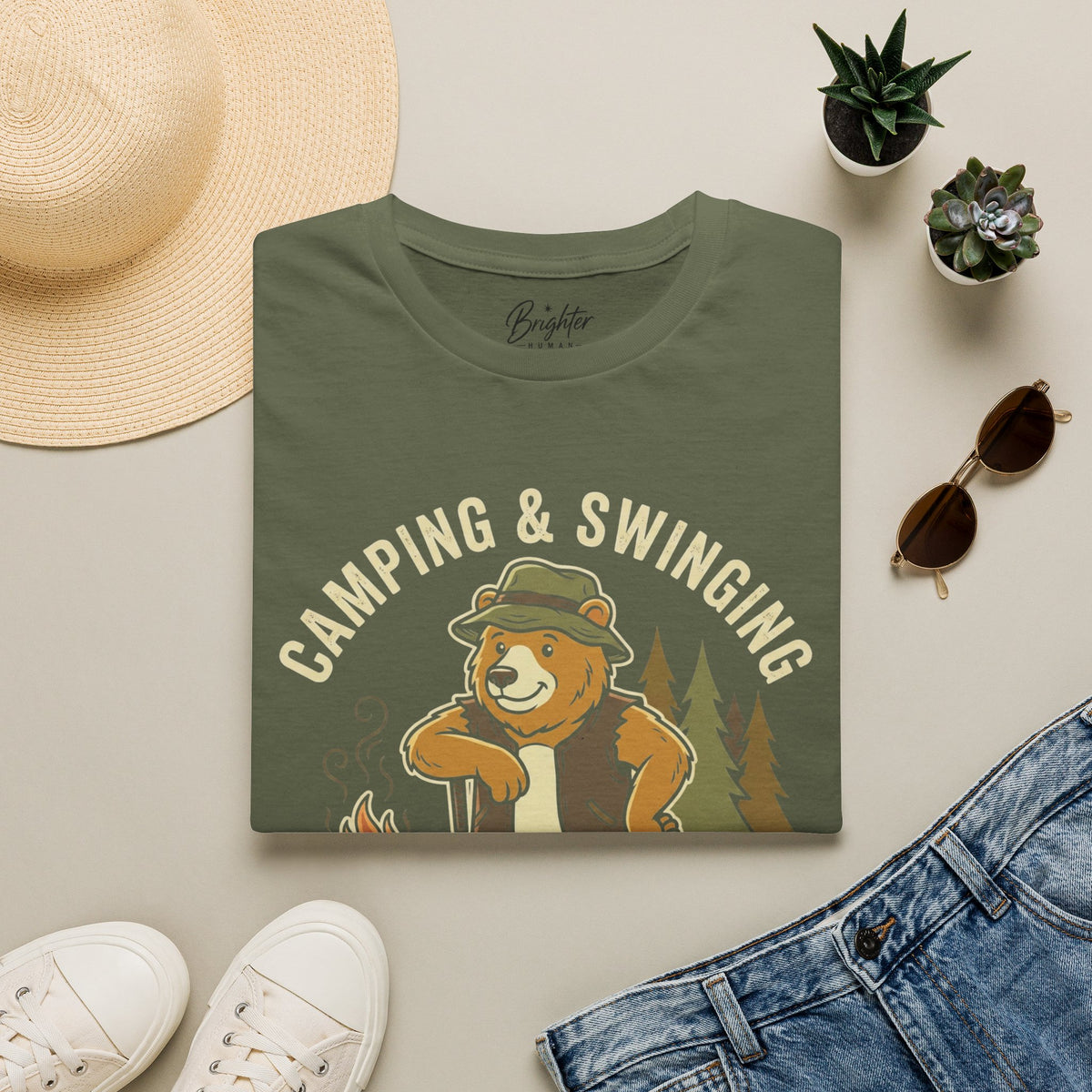 Camping And Swinging Golf T-Shirt