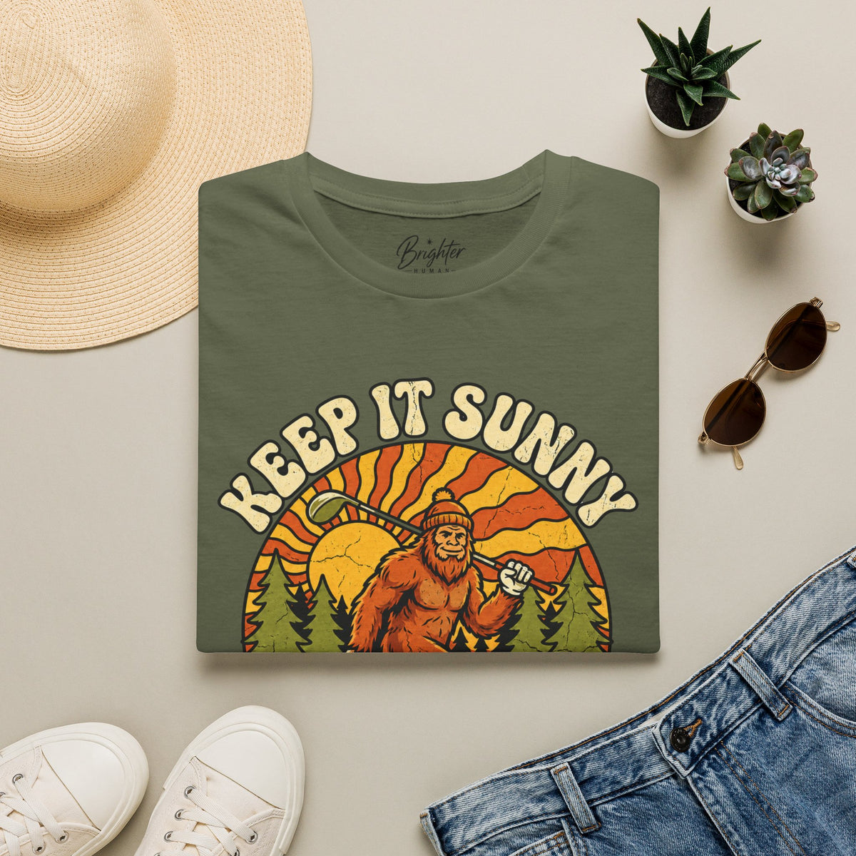 Keep It Sunny, Stay On Course Golf T-Shirt