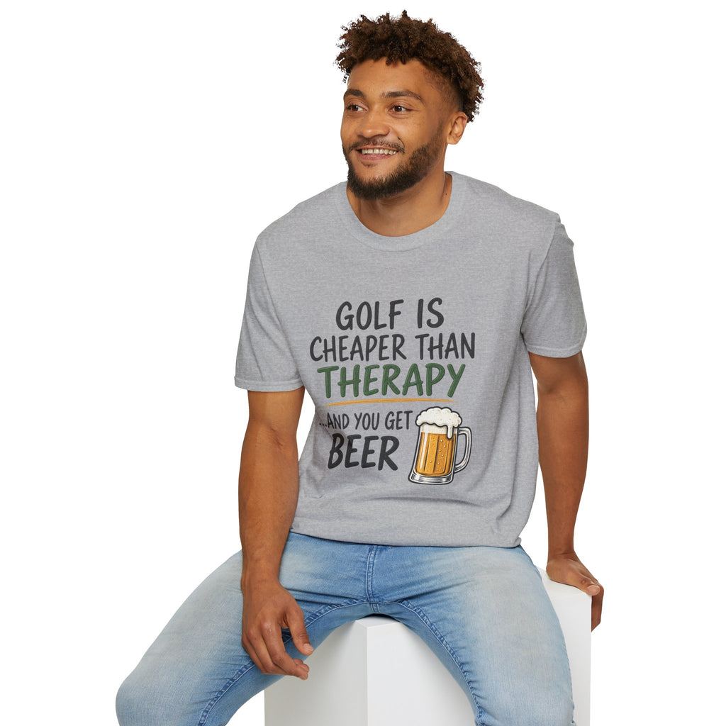 Golf Is Cheaper Than Therapy - Beer Golf T-Shirt