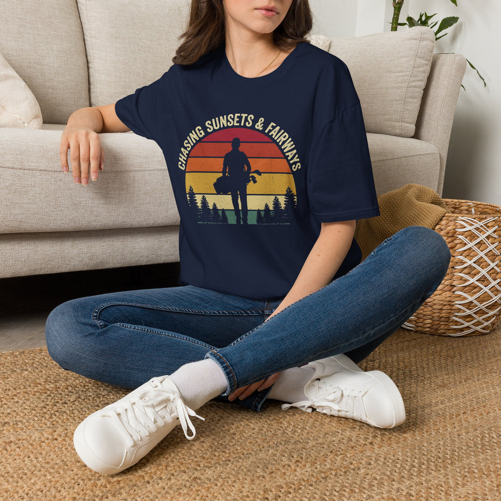 Chasing Sunsets And Fairways Golf T-Shirt