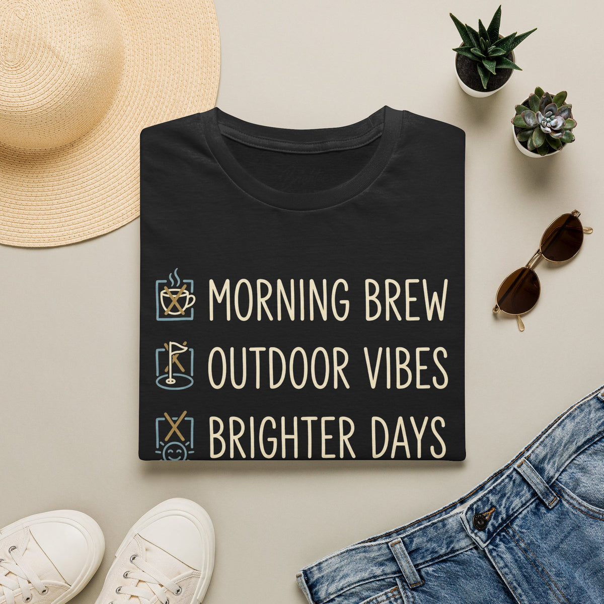 Morning Brew, Outdoor Vibes, Brighter Days Golf T-Shirt