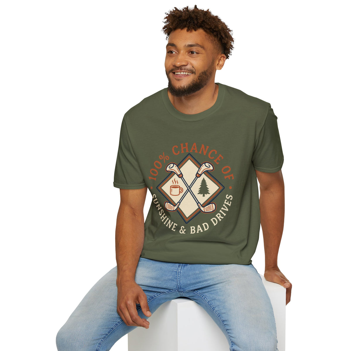 100% Chance of Sunshine And Bad Drives Golf T-Shirt