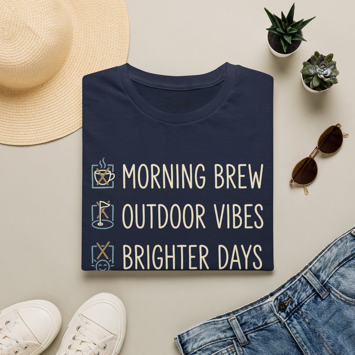 Morning Brew, Outdoor Vibes, Brighter Days Golf T-Shirt