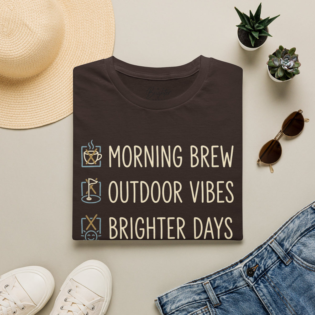 Morning Brew, Outdoor Vibes, Brighter Days Golf T-Shirt