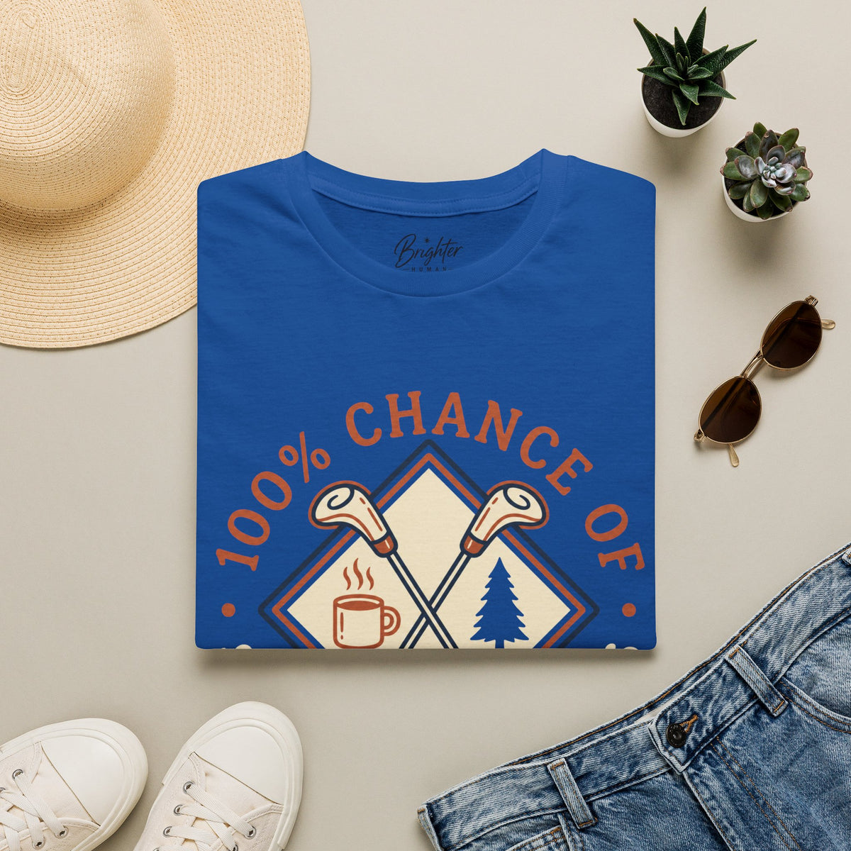 100% Chance of Sunshine And Bad Drives Golf T-Shirt