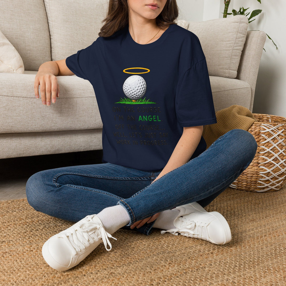 On The Course I'm An Angel Golf T-Shirt