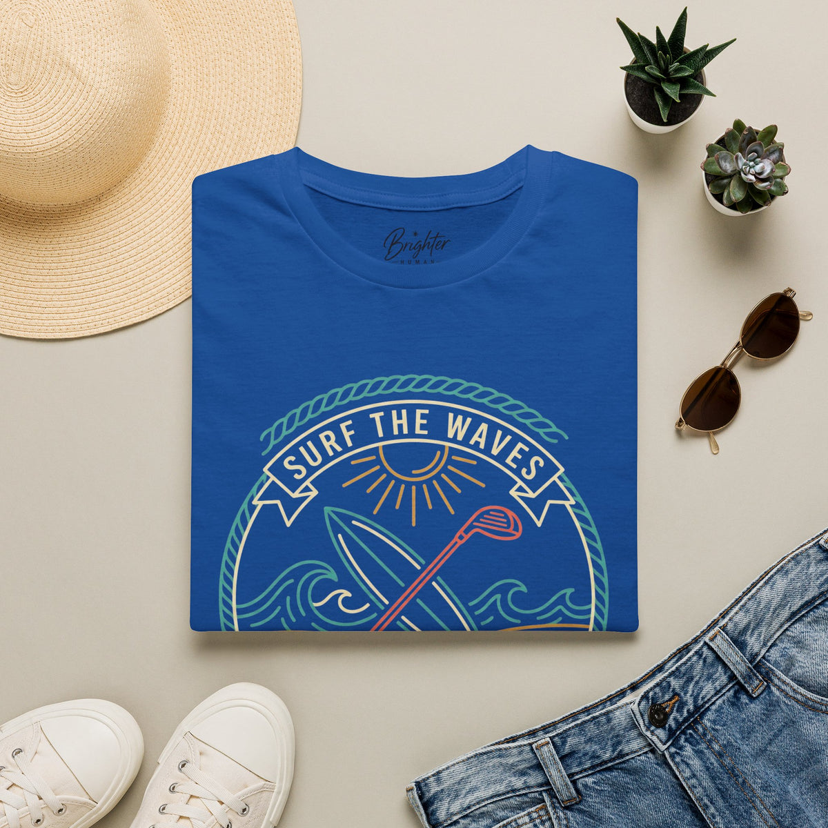 Surf The Waves, Hit The Ditches Golf T-Shirt