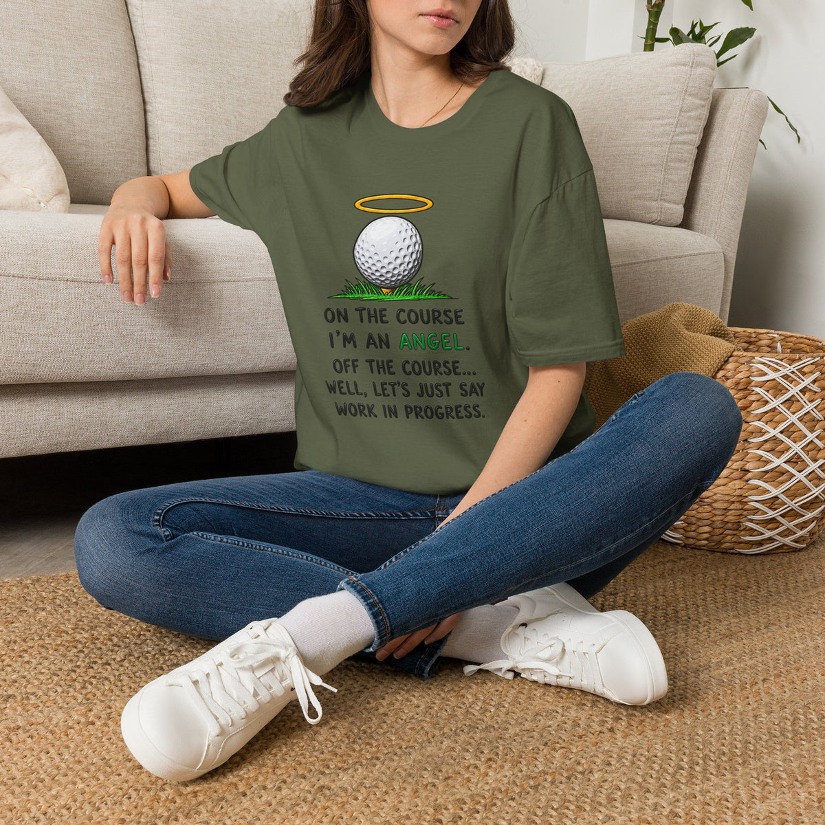On The Course I'm An Angel Golf T-Shirt