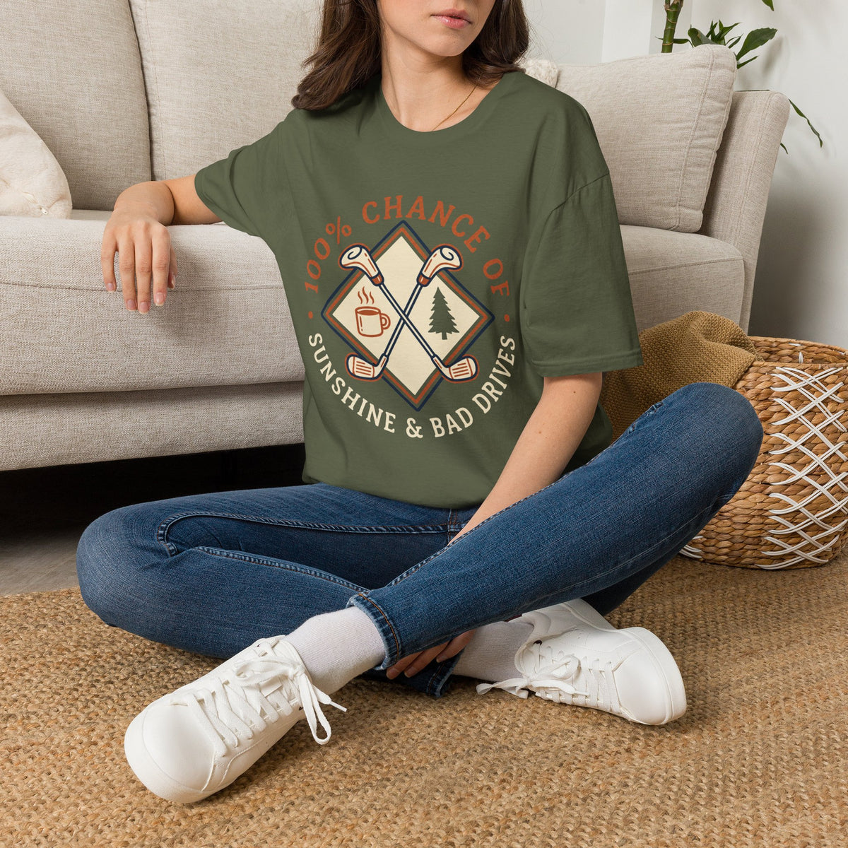 100% Chance of Sunshine And Bad Drives Golf T-Shirt