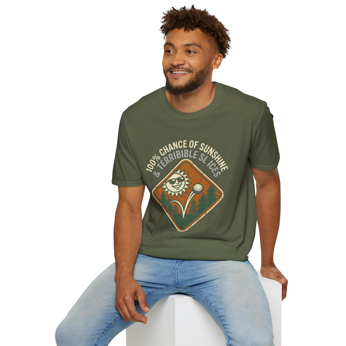 100% Chance Of Sunshine And Terrible Slices Golf T-Shirt